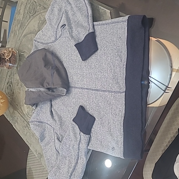 Lululemon Athletica Men's Hetered Blue and Gray Zip-Up Studio Hoodie Small - Picture 7 of 9
